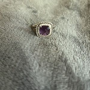 Blue Nile amethyst and silver size 6 ring